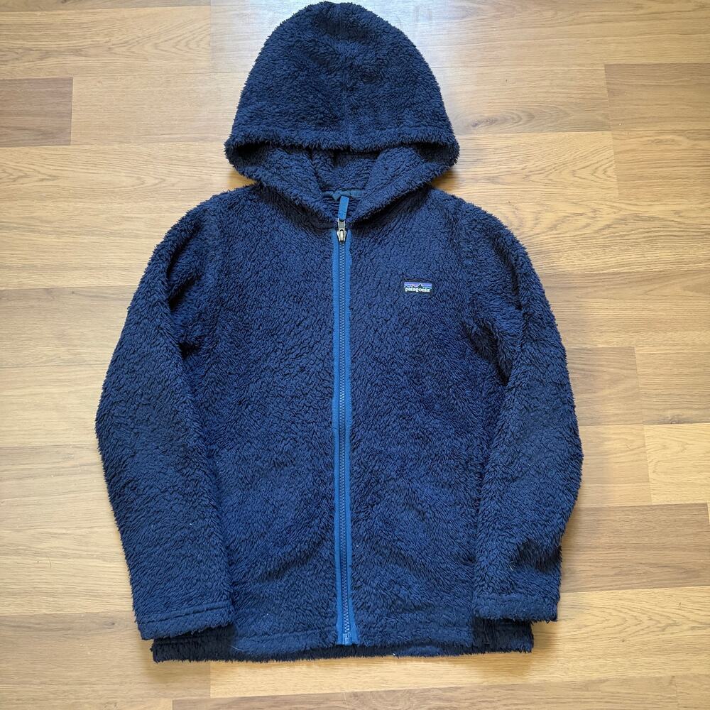 Youth Girls Patagonia Navy Blue Los Gatos Fleece Hoody Zip Up Jacket Sz Large